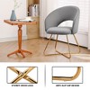 Furniliving Faux Velvet Accent Chair, High Backrest, Tufted-Button Wingback Armchair for Bedroom/Dressing Room/Home Office - 4 of 4