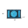 HomeRoots 80" X 56" Black And Blue Cotton Hanging Tapestry - 3 of 4