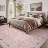 MontVoo Vintage Floral Washable Rugs Pink - 2 of 4