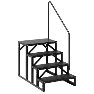 TROPOW RV Steps with Handrail, Portable Pool Ladder Hot Tub Steps with Handrail, 660 Lbs Load Capacity RV Stairs - 1 of 4