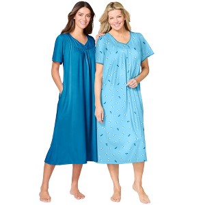 Only Necessities Plus Size  2-Pack Bib Gown - 1 of 4