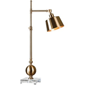 Uttermost Luxe Adjustable Desk Lamp 33 1/4" Tall Brushed Brass Metal Shade for Living Room Bedroom House Bedside Nightstand Home - 1 of 1