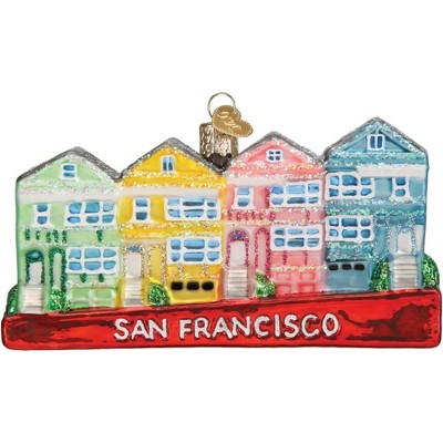 Old World Christmas Glass Blown Ornament, San Francisco Painted Ladies Homes