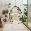 Patio Swing Egg Chair,PE Rattan Hanging Basket Chair With Cushion,Hammock Chair With Metal Chain -The Pop Home - 2 of 4
