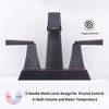 Oil Rubbed Bronze 2-Handle Bathroom Sink Faucet, 4" Centerset, 3-Hole with Pop-Up Drain and Supply Lines, Lead-Free. - image 2 of 4