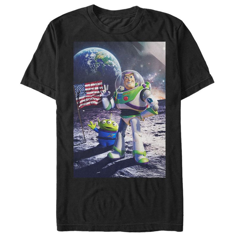 Men's Toy Story Buzz Lightyear Moon Landing T-Shirt, 1 of 5