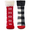 MeMoi Women's 2 Pair Pack Plush Non-Skid Cabin Crew Socks - 2 of 4