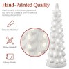Best Choice Products Set of 3 XL Pre-Lit Hand-Painted Ceramic Tabletop Christmas Trees w/Warm White Lights  White - 3 of 4