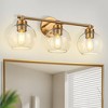YANSUN 22 in. 3-Light Black for Bathroom Vanity Light Wall Sconce with Clear Glass Shades - 2 of 4