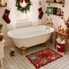 Floral Christmas Rug, 2x4 Washable Kitchen Rugs, Ultra - Thin Soft Red , Holiday Bathroom Bedroom Rugs - 3 of 3