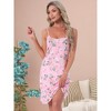 INSPIRE CHIC Women's Floral Sleepdress Midi Rose Sleeveless Spaghetti Strap Round Neck Soft Casual Loungewear - 3 of 4
