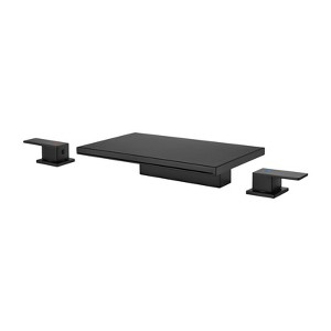 Cobbe Matte Black Widespread Waterfall Bathroom Sink Faucet 3-Hole 8-Inch Modern Bathroom Faucet Two-Handle Sink Faucet - 1 of 4