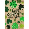 Briarwood Lane Happy St. Patrick's Day Shamrocks Burlap Garden Flag 18" x 12.5" - 3 of 4