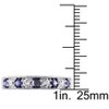 EVERLY JEWELRY | Sterling Silver 4/5 CT TGW Created Blue Sapphire Created White Sapphire Semi-Eternity Ring - 2 of 4