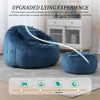 Sapphtopaz Modern Chenille Bean Bag Chair with Ottoman&Pillow Comfy Cloud Couch for Adults with Pumpkin Shape Lazy Sofa for Living Room,Bedroom - 2 of 4