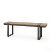 Modern Ourdoor Wood Bench with Faux Wood Slats Assembly required-Christopher Knight Home - 2 of 4