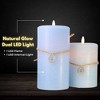 LumiPur 3.5"x5" Signature Natural Glow Coastal Flameless LED Wax Pillar Candle Powder Blue - 3 of 4
