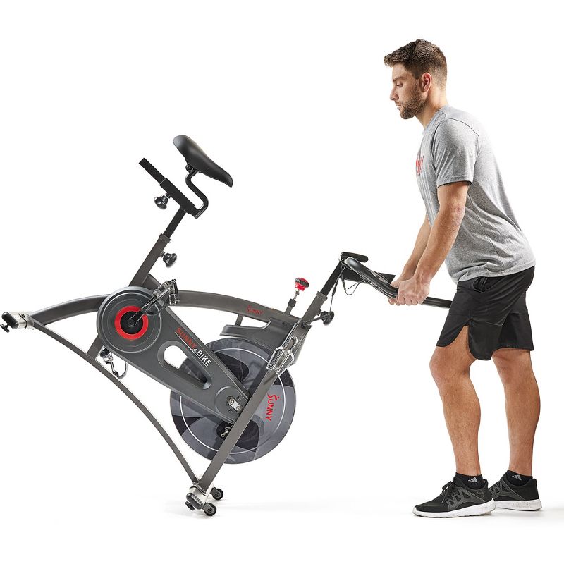 Sunny Health &#38; Fitness Premium Magnetic Resistance Smart Indoor Cycling Bike with Exclusive SunnyFit App - Gray, 4 of 16
