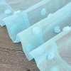 Dot Jacquard Sheer Voile Curtain for Girls’ Room, Pom Pom Linen-Textured Window Panel, Grommet Top, Blue, 52 x 84 Inch - 3 of 4