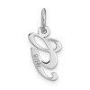 Black Bow Jewelry 14k White Gold Ella Collection Small Fancy Script Initial Pendant A-W - 3 of 4