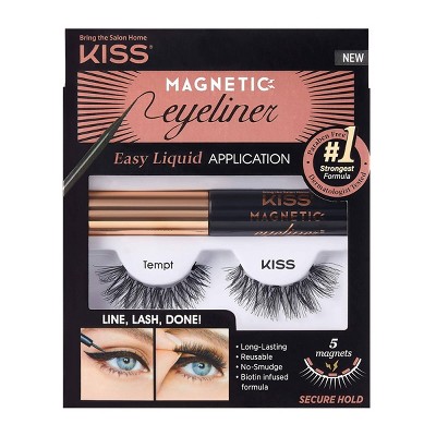 Kiss Magnetic Eyeliner & False Eyelashes Kit - Tempt - 1 pair