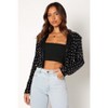 Petal and Pup Monica All Over Pearl Crop Jacket - Black L - 2 of 4