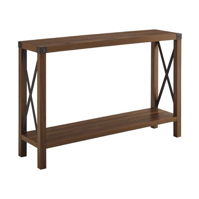 Sophie Rustic Industrial X Frame Entry Table - Saracina Home