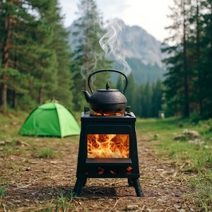 Resenkos 27*27*34cm wood camping stove， Efficient Heating for Hiking & Adventures, Durable Construction, - 1 of 1