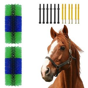 Coucheta Horse Brushes for Shedding, Livestock Scratching Brushes with Mounting Screws, H-Shaped Animal Itch Relief and Back Scratcher for Farm Horse - 1 of 4