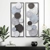 LuxenHome Multi-Color Flowers Metal Rectangular Panels Wall Decor Wall Art, Set of 2 Multicolored - 2 of 4