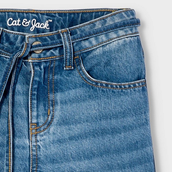 Jeans de tiro alto de pierna súper ancha para niña - Cat & Jack™ Lavado medio 4