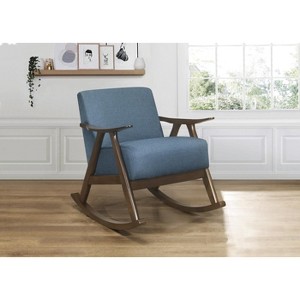 Grungis Modern Rocking Chair with Cushion Seat and Back,Modern Upholstered Armchair with Rubber Wood Frame,Accent chair for Living Room,Office - 1 of 4