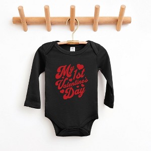 The Juniper Shop First Valentine's Cursive Baby Long Sleeve Bodysuit - 1 of 3