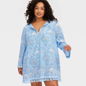 Women's Floral Vines Tunic Dress Blue - Roller Rabbit x Target 2X : Target