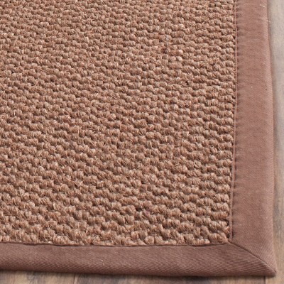 Hand-Knotted Chocolate Square Sisal 6' x 9' Area Rug