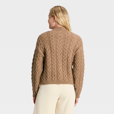 Women's Long Sleeve Split Neck Cable Pullover Sweater - A New Day' - image 2