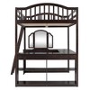 Polibi Full Size Wood Loft Bed with Built-In U-Shaped Desk, Vanity Mirror Station & Storage Shelves - 4 of 4