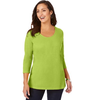 Jessica London Women's Plus Size Stretch Cotton Scoop Neck Tee