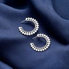 Slickblue Women's Earrings, Boho Sunflower Floral Metallic Hoop Style, Earring Post Closure, Silver, 1.5" - 3 of 3
