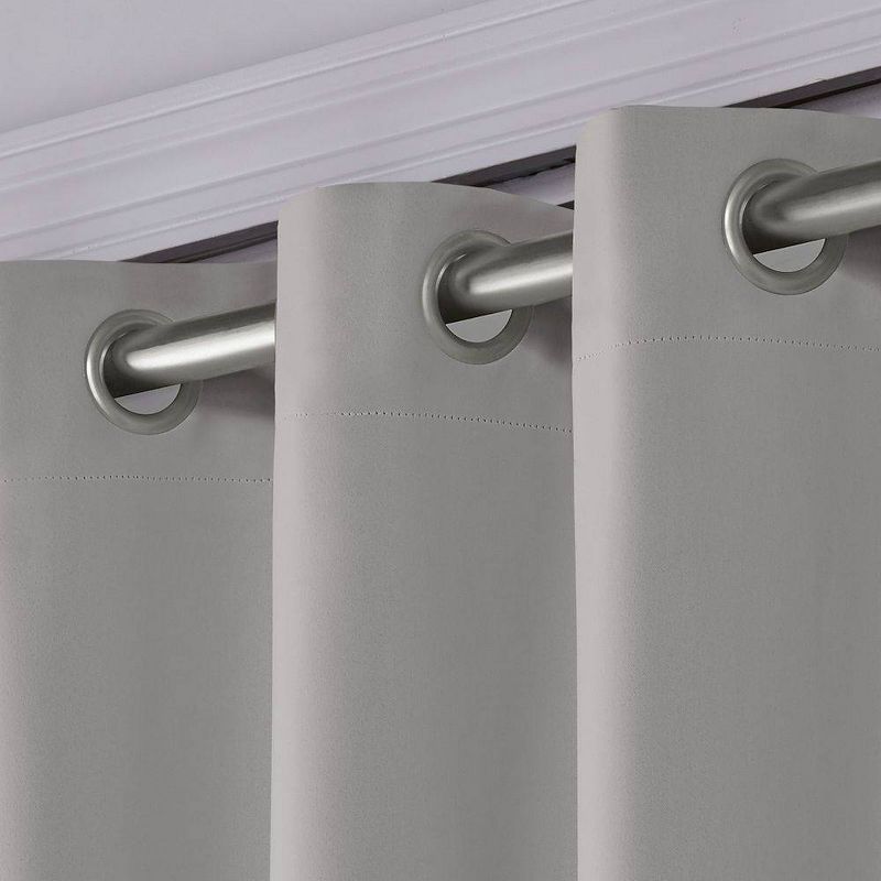 Sateen Blackout Solid Grommet Top Extra Wide Curtain Panel - Exclusive Home, 4 of 8