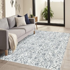 Vintage Washable Area Rug Non-Slip Non-Shedding Traditional Floor Cover - 1 of 4