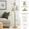 Maxax 65" Rattan Floor Lamp for Living Room, 3-Lights Boho Floor Lamp with Rattan Shade, Farmhouse Brass Gold Tree Standing Lamp for Bedroom, Office - 3 of 4