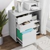 SEVOBAL Utility Storage Drawers 3 Drawer Mobile Rolling Lateral File Cabinet, Storage Organizer for Home Office and Kids Room, White, 36"*18"*6" - 2 of 4