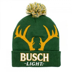 Adult Busch Light Hunting Antlers Beanie with Pom - 1 of 2