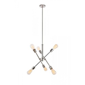 Elegant Lighting Axel 6 Lights Polished Nickel Pendant - 1 of 4