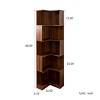 5-Tier Corner Bookcase with Open Shelves & Led Lights Freestanding L Shaped Display Shelf for Home Office, Living Room, Bedroom, Kitchen-The Pop Home - 3 of 4