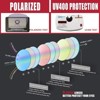 Attop Polarized Sunglasses Retro Square Design Sunglasses UV400 Fashion, Black Frame, Pink Lenses - 3 of 4