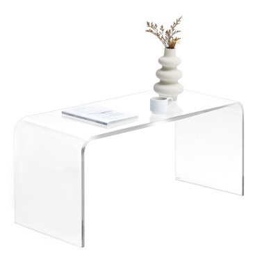 NicBex Long Rectangle All Acrylic Coffee Table for Living Room,Dining Room,Bedroom,Clear