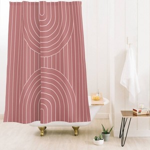 Colour Poems Arch Symmetry XXXII Shower Curtain Green - Deny Designs: 72" Polyester Microfiber, Machine Washable, Ring Top - 1 of 4