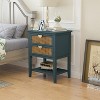 TIRAMISUBEST 2 Drawer Side table,Naturel Rattan,End table,Suitable for bedroom, living room, study - 3 of 4